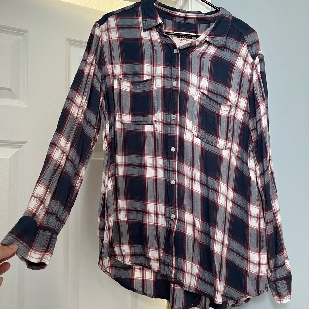 Mossimo Supply Co. Red and Blue boyfriend Plaid Shirt